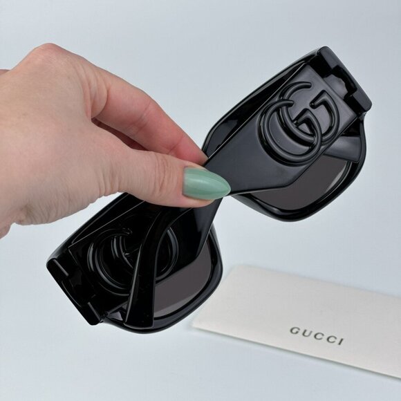 Gucci GG1545S 001 BRAND NEW Sunglasses Black Grey Women Square main image 10